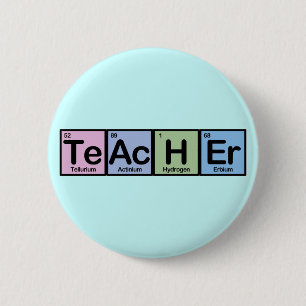 Leraar gemaakt van elementen ronde button 5,7 cm
