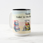 Leraar genezer van geest en ziel tweekleurige koffiemok (Voorkant links)