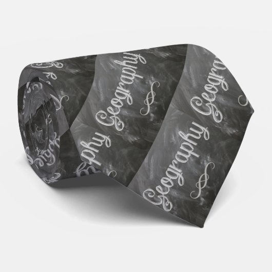Leraar Geografie Blackboard Chalk Necktie Stropdas (Opgerold)
