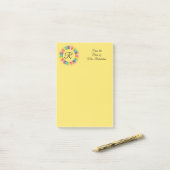 Leraar Gepersonaliseerd kleurenpotlood Monogram 4x Post-it® Notes (Op bureau)