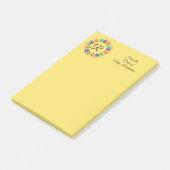 Leraar Gepersonaliseerd kleurenpotlood Monogram 4x Post-it® Notes (Schuin)