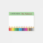 Leraar Gepersonaliseerd Kleurpotlood Post-it Brief Post-it® Notes (Voorkant)