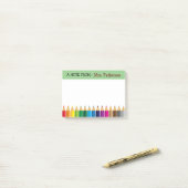 Leraar Gepersonaliseerd Kleurpotlood Post-it Brief Post-it® Notes (Op bureau)