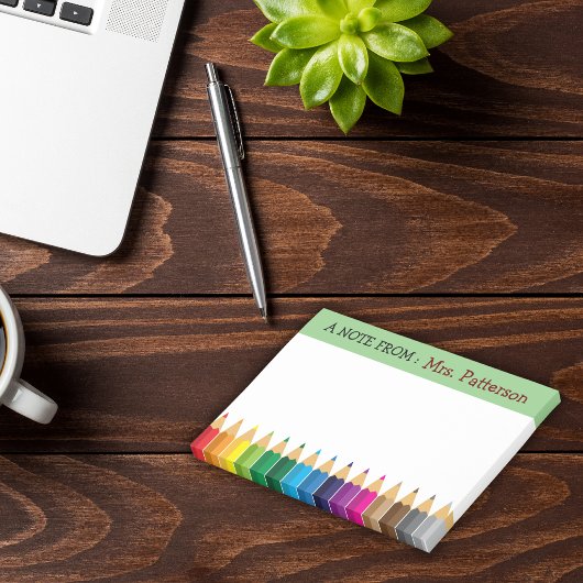 Leraar Gepersonaliseerd Kleurpotlood Post-it Brief Post-it® Notes