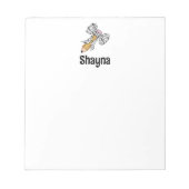 Leraar gepersonaliseerd potlood met dierenprint bo notitieblok (Voorkant)