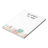 Leraar gepersonaliseerd terug naar school kleurpot notitieblok (Linkerzijde)