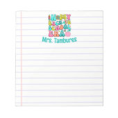 Leraar Gepersonaliseerd Terug naar School Tijdperk Notitieblok (Voorkant)