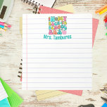 Leraar Gepersonaliseerd Terug naar School Tijdperk Notitieblok<br><div class="desc">Leraar Gepersonaliseerd Terug naar School Tijdperk Lijnde SCHATTIGE notitieblok met personalisatie! Geweldig voor terug naar school voor iedereen! Houd huiswerk,  boodschappen of zelfs een kerstlijst bij!</div>