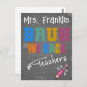 Leraar gepersonaliseerde Bruh We Back (naar school Briefkaart (Voorkant / Achterkant)