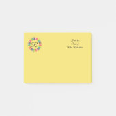 Leraar Gepersonaliseerde Kleur Potlood Monogram 4x Post-it® Notes (Voorkant)