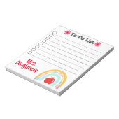 Leraar Gepersonaliseerde Regenboog potlood met app Notitieblok (Linkerzijde)