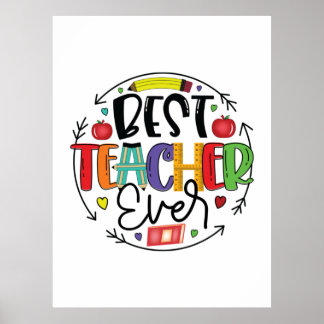 Leraar Gift Best Teacher Ever Poster