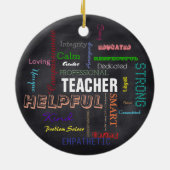 Leraar Gift Chalkboard Typografie Subway Art Keramisch Ornament (Achterkant)