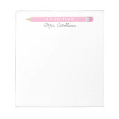 Leraar Gift Custom Geïllustreerd Eenvoudig Roze Po Notitieblok (Voorkant)