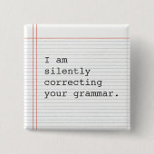 Leraar Gift, grappige grammaticale grap Vierkante Button 5,1 Cm (Voorkant)