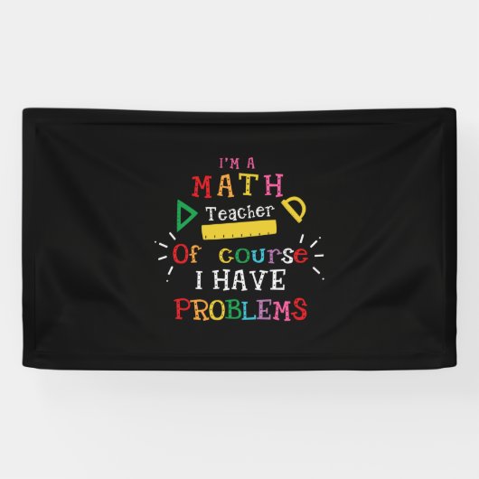 Leraar Gift Ik ben leraar Wiskunde Spandoek (Horizontaal)