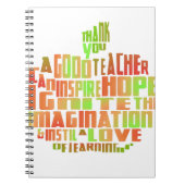 Leraar Gift Keepomwille Apple Quote Hartelijk dank Notitieboek (Voorkant)