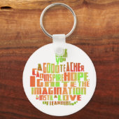 Leraar Gift Keepomwille Apple Quote Hartelijk dank Sleutelhanger (Voorkant)