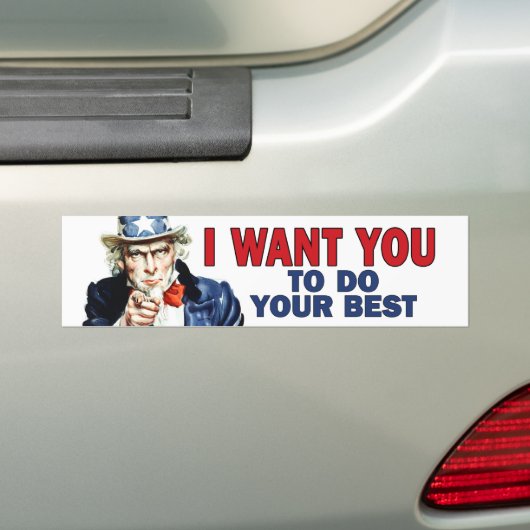 Leraar Gift - Oom Sam zegt: DOE UW BESTE Bumpersticker (Op auto)