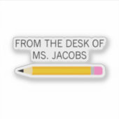 Leraar Gift Pencil Van het bureau van Sticker (Voorkant)