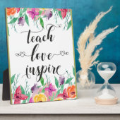 Leraar Gift Teach Love Inspire Quote Florence Fotoplaat (Zijkant)