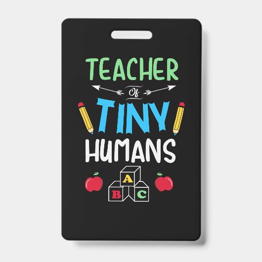 Leraar Gift Teacher Tiny Humans Badge (Voorzijde)