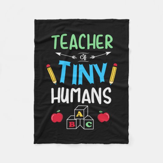 Leraar Gift Teacher Tiny Humans Fleece Deken (Voorkant)