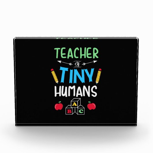 Leraar Gift Teacher Tiny Humans Fotoblokken (Voorkant)