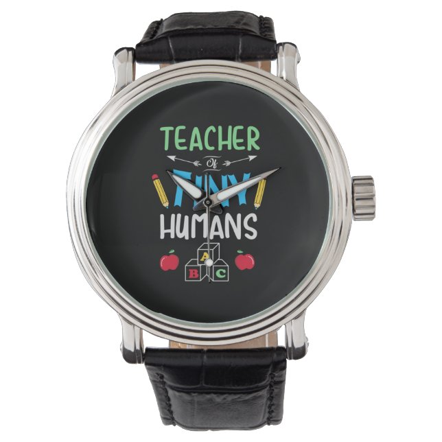 Leraar Gift Teacher Tiny Humans Horloge (Voorkant)