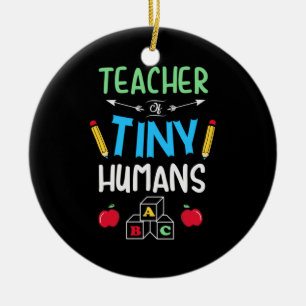 Leraar Gift Teacher Tiny Humans Keramisch Ornament