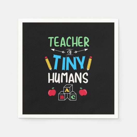 Leraar Gift Teacher Tiny Humans Servet (Voorkant)