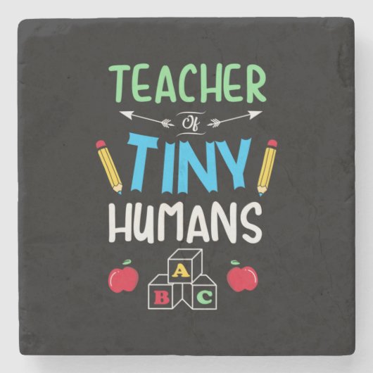 Leraar Gift Teacher Tiny Humans Stenen Onderzetter (Voorkant)