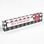 Leraar Gingham Desk Naambordje