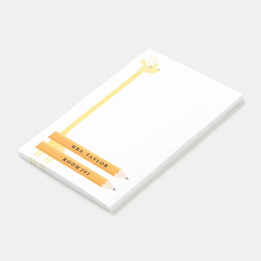Leraar Giraffe Gepersonaliseerde post Post-it® Notes (Schuin)