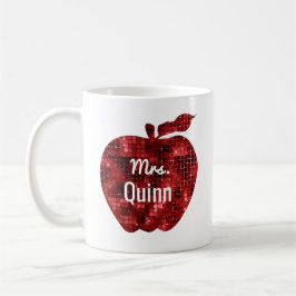 Leraar Glam Faux Sequin Red Apple, speciaal gepers Koffiemok