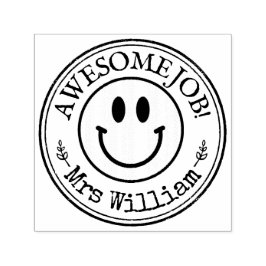 Leraar Glimlach Emoji Custom Zelfinktende Stempel