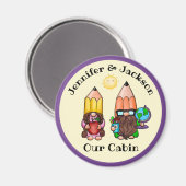 Leraar Gnome Paar Cruise Door Marker Magneet (Voorkant / Achterkant)