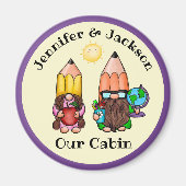 Leraar Gnome Paar Cruise Door Marker Magneet (Voorkant)