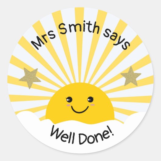 Leraar goed gedaan! klassieke ronde sticker (Voorkant)