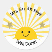 Leraar goed gedaan! ronde sticker (Voorkant)