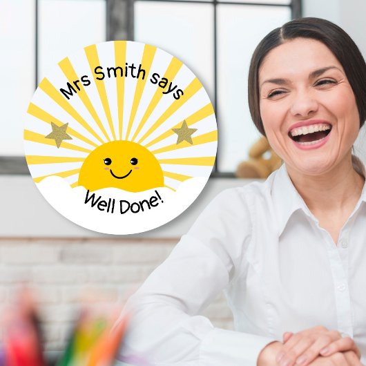 Leraar goed gedaan! ronde sticker