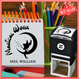 Leraar Goed Werk Lof Grading Aanmoediging Zelfinktende Stempel