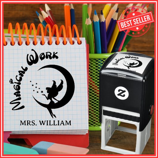 Leraar Goed Werk Lof Grading Aanmoediging Zelfinktende Stempel