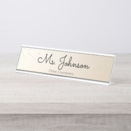 Leraar Gold en Glitter Bureau Naambordje