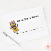 Leraar Grading Papers Student Art Leraar Art Gra Rechthoekige Sticker (Envelop)
