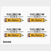 Leraar Grading Papers Student Art Leraar Art Gra Rechthoekige Sticker (Vel)