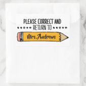 Leraar Grading Papers Student Art Leraar Art Gra Rechthoekige Sticker (Tas)