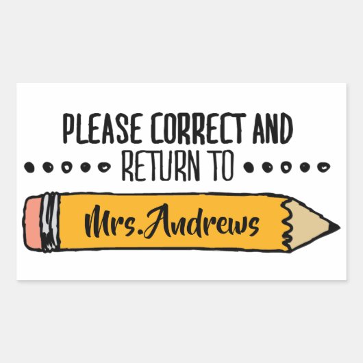 Leraar Grading Papers Student Art Leraar Art Gra Rechthoekige Sticker (Voorkant)