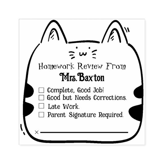 Leraar Grading Rubber Stamp Leuke Kat Huiswerk Rubberstempel (Afrduk)