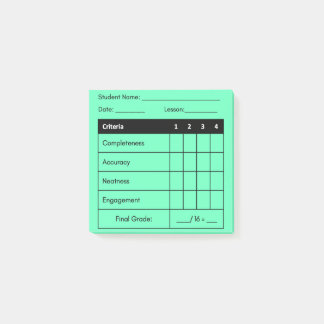 Leraar Grading Rubric Classwork Groene Post Het Post-it® Notes